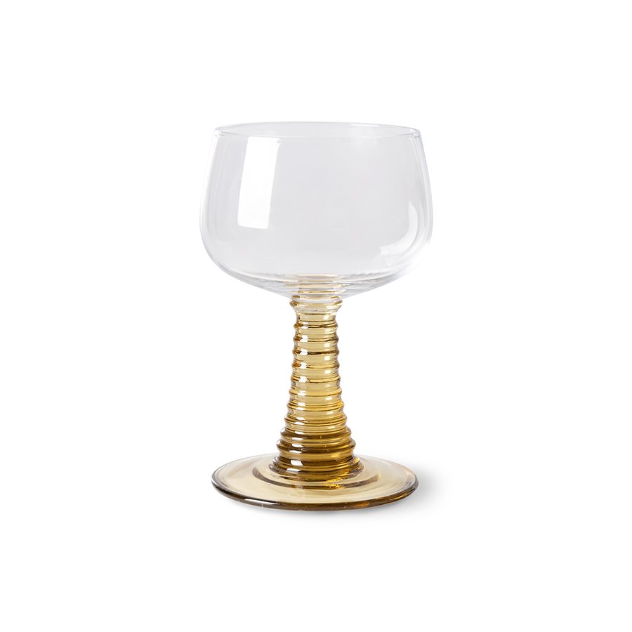 Swirl wine glass high, green