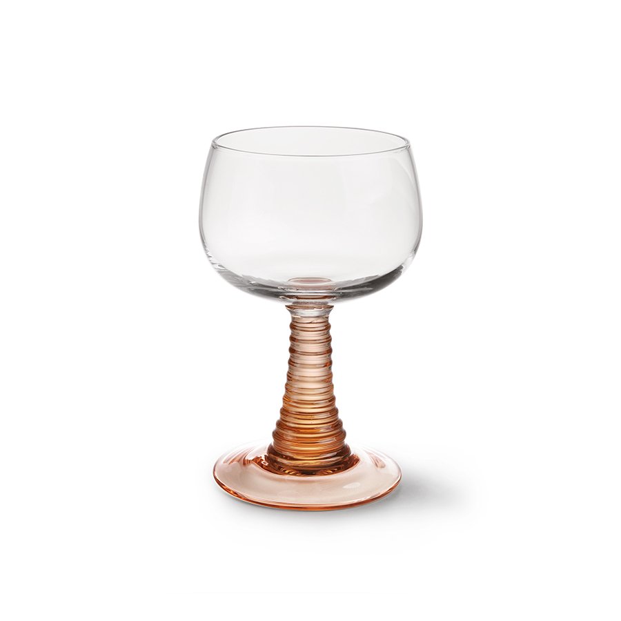 Swirl wine glass high, nude