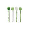 The emeralds: twisted glass spoons, green/clear (set of 4)