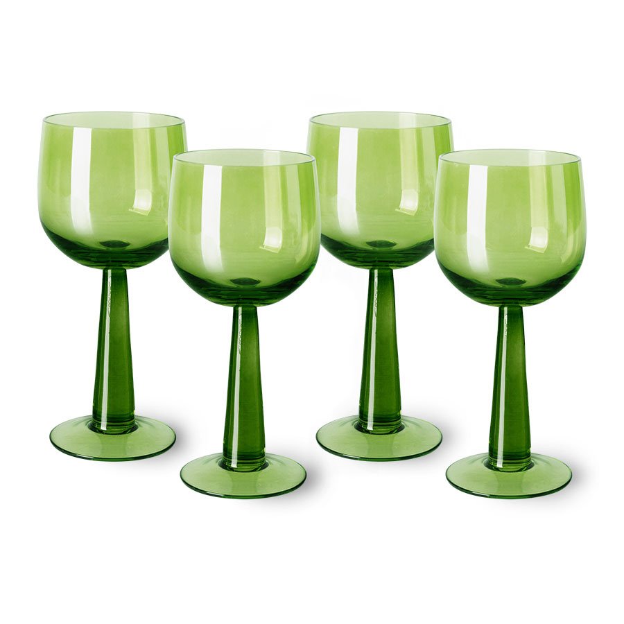 The emeralds: wine glass tall, lime green (set of 4)