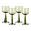 The emeralds: wine glass tall, olive green (set of 4)