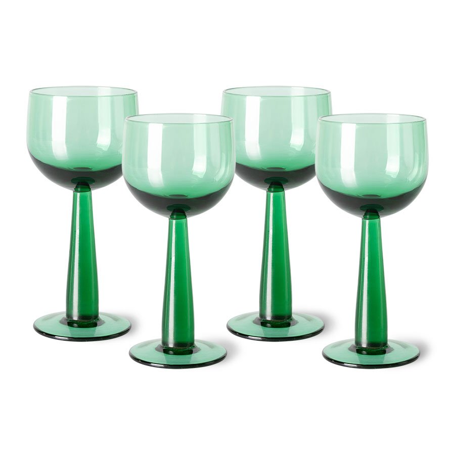The emeralds: wine glass tall, fern green (set of 4)