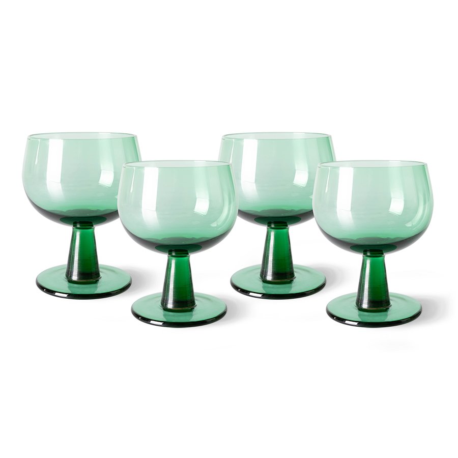 The emeralds: wine glass low, fern green (set of 4)