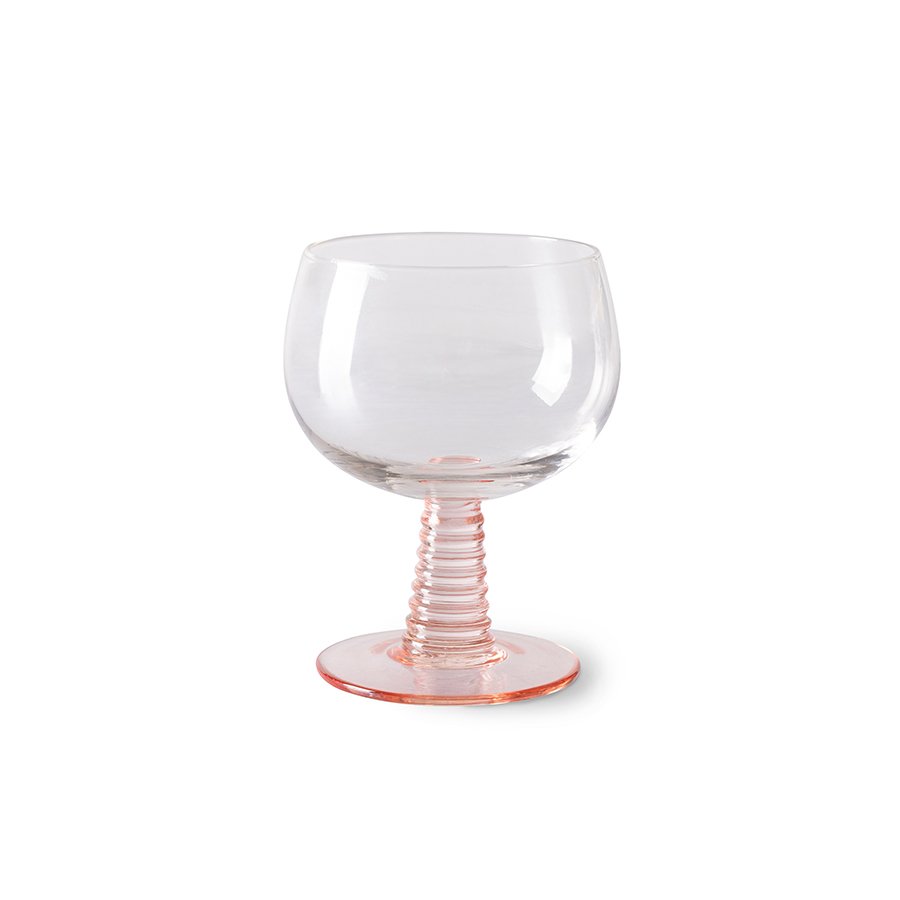 Swirl wine glass low, nude