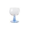 Swirl wine glass low, blue