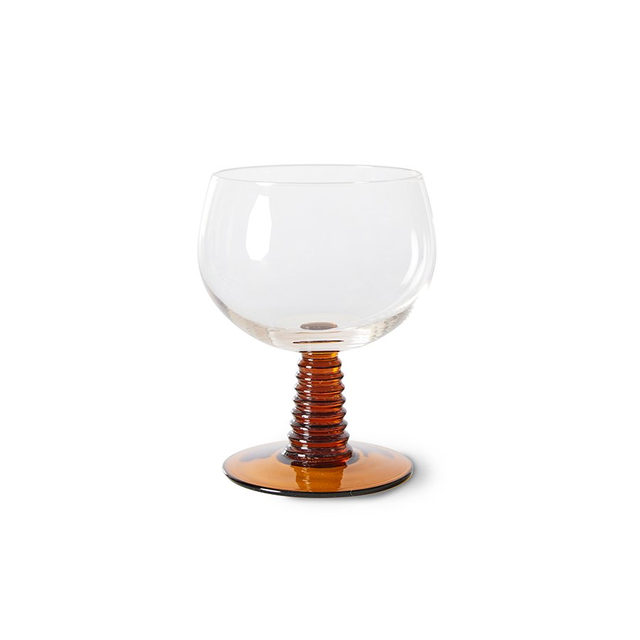 Swirl wine glass low, ochre