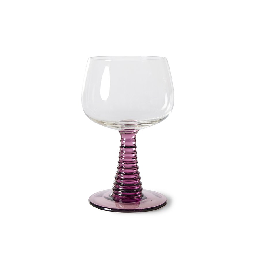 Swirl wine glass high, purple