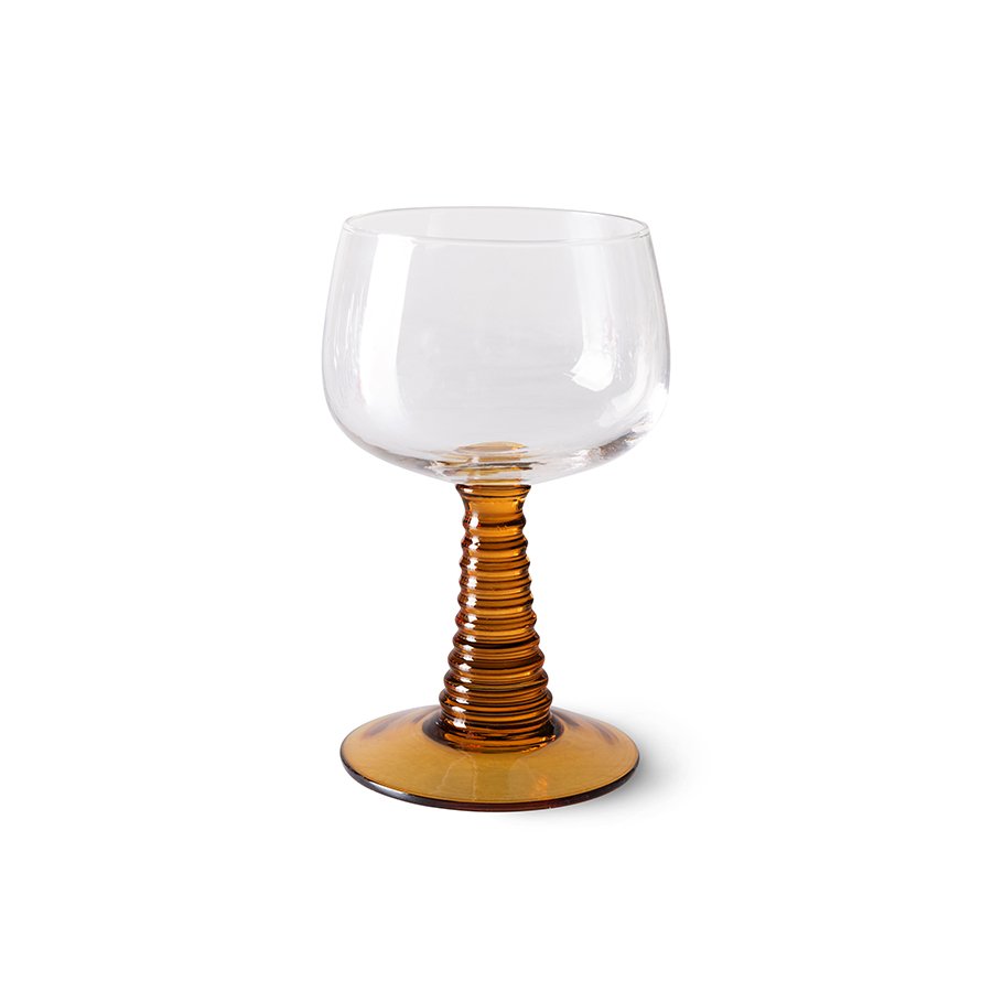 Swirl wine glass high, ochre