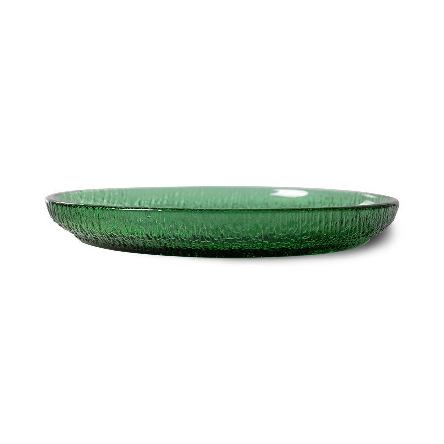 The emeralds: glass side plate, green