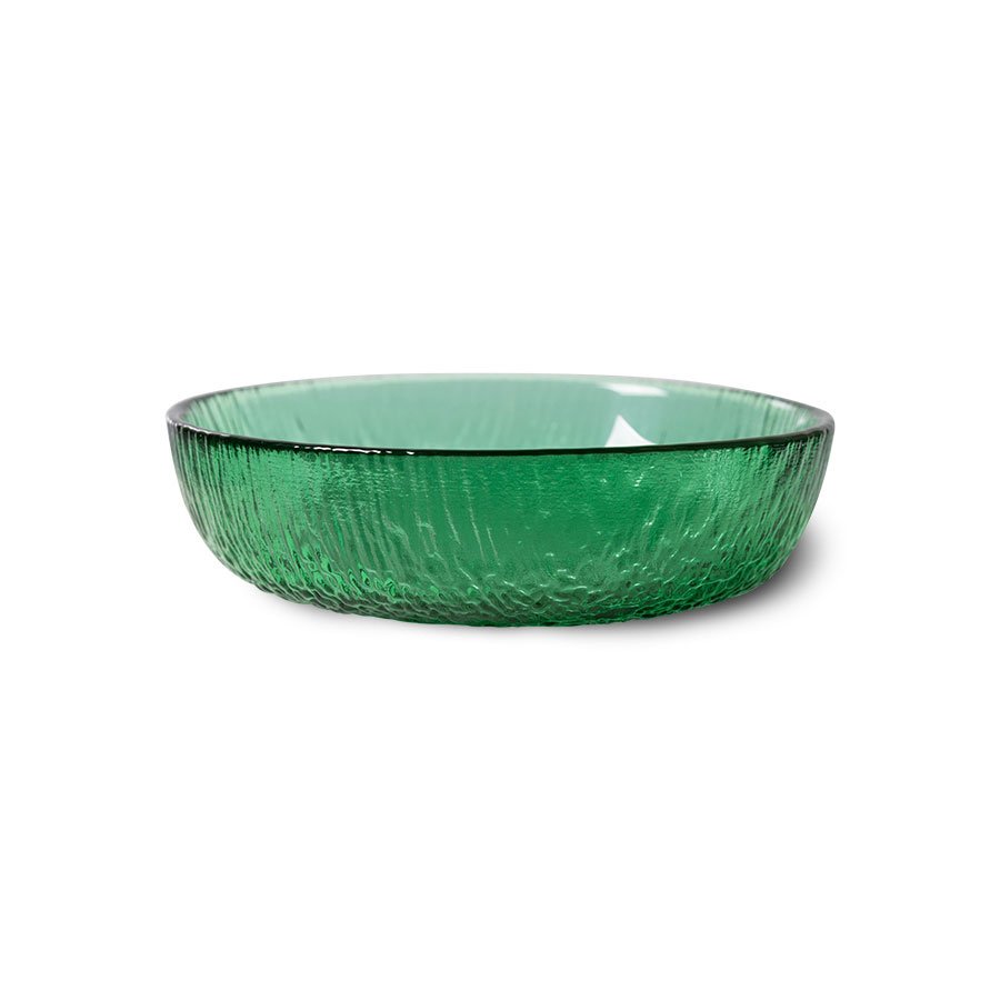 The emeralds: glass dessert bowl, green