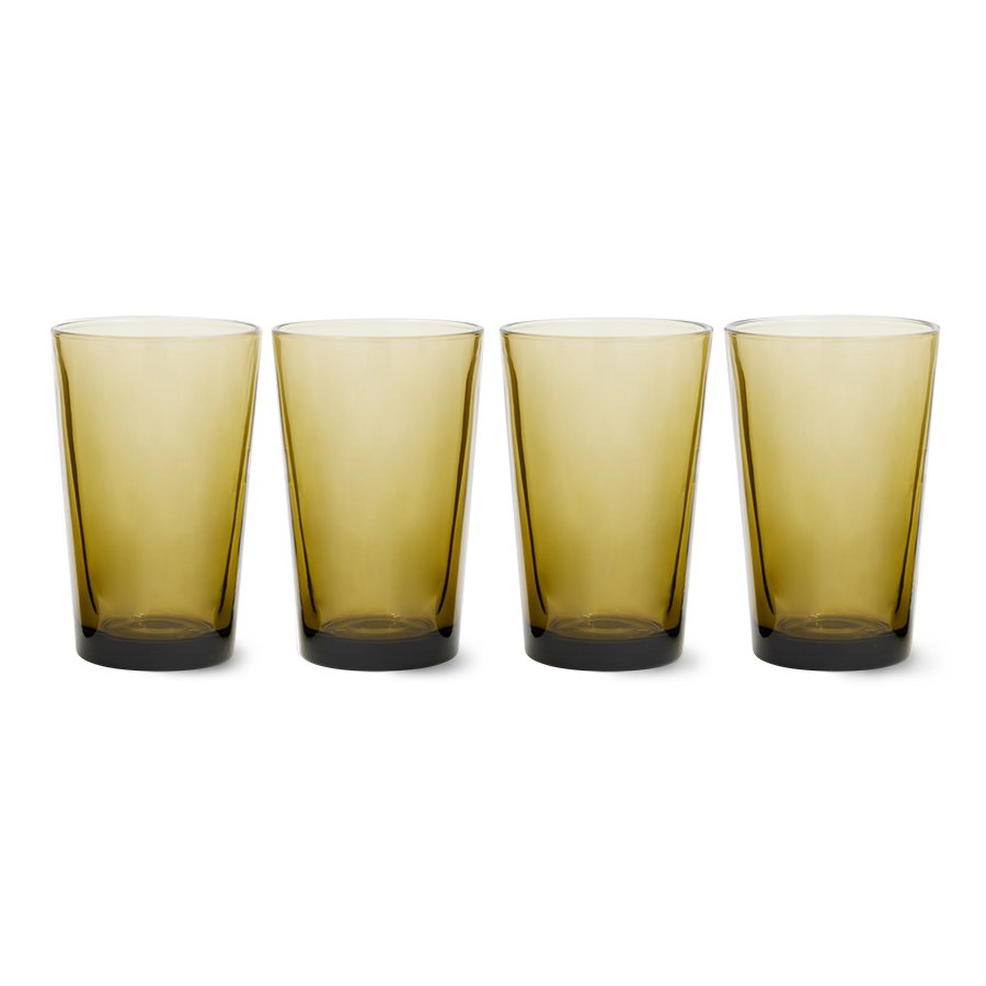 70s glassware: tea glasses mud brown (set of 4)