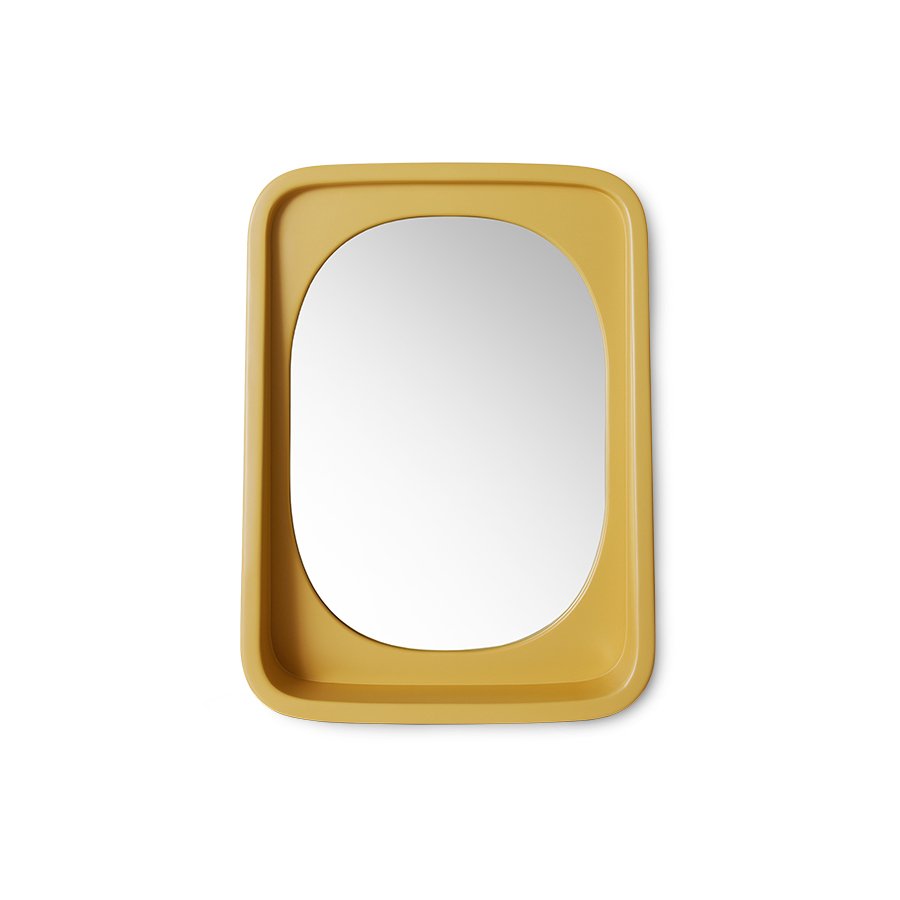 Curve mirror ochre matt