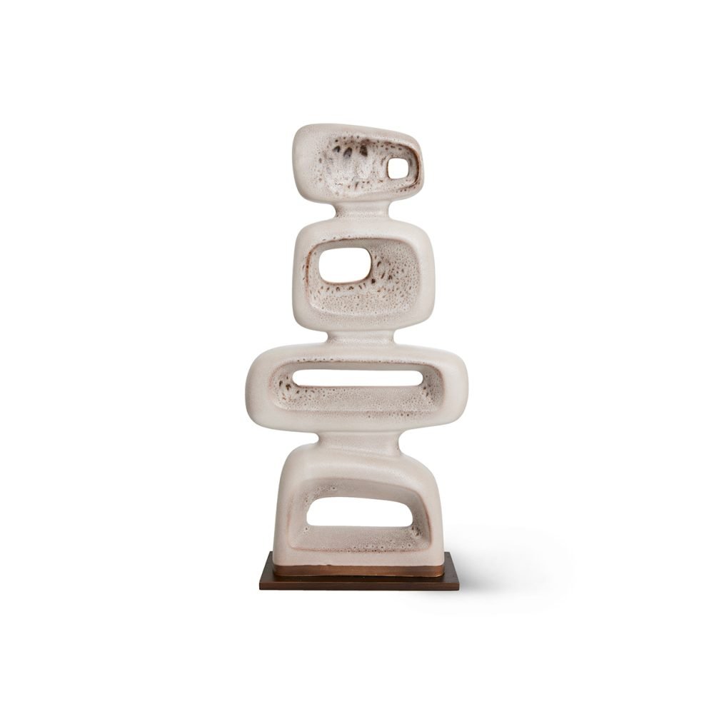Ceramic sculpture reactive brown