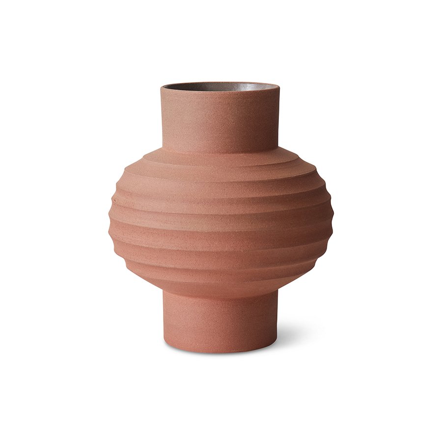 Handcarved terracotta bulb vase