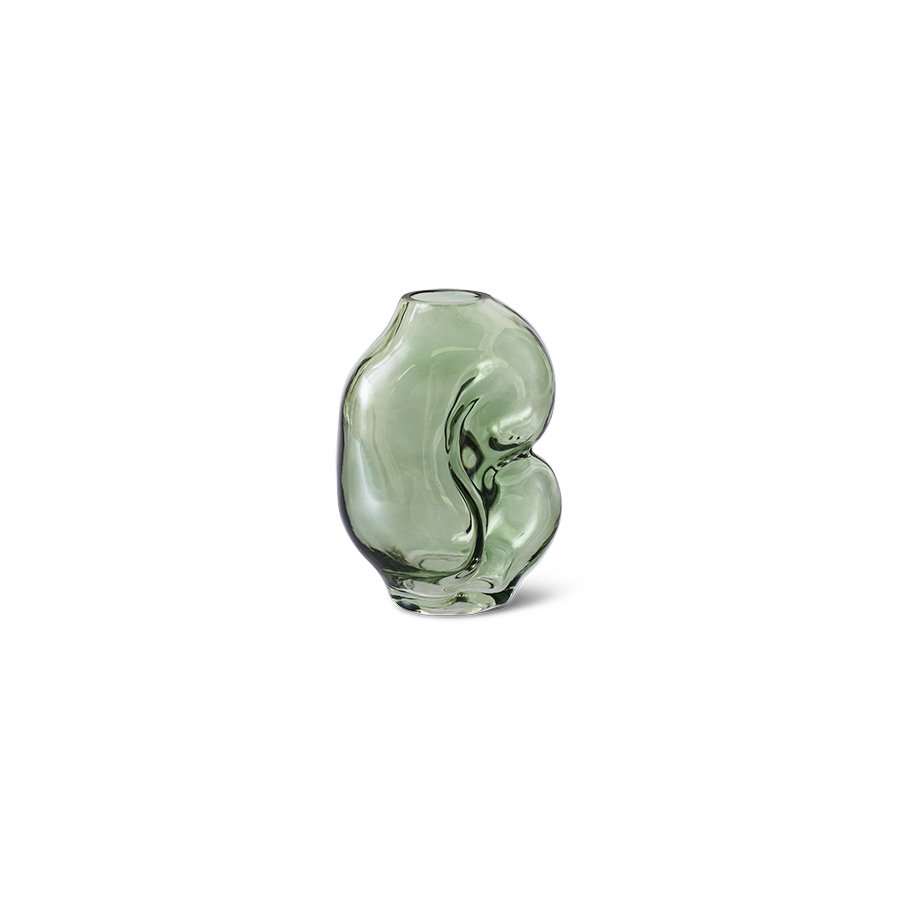 Gleam glass small vase, olive