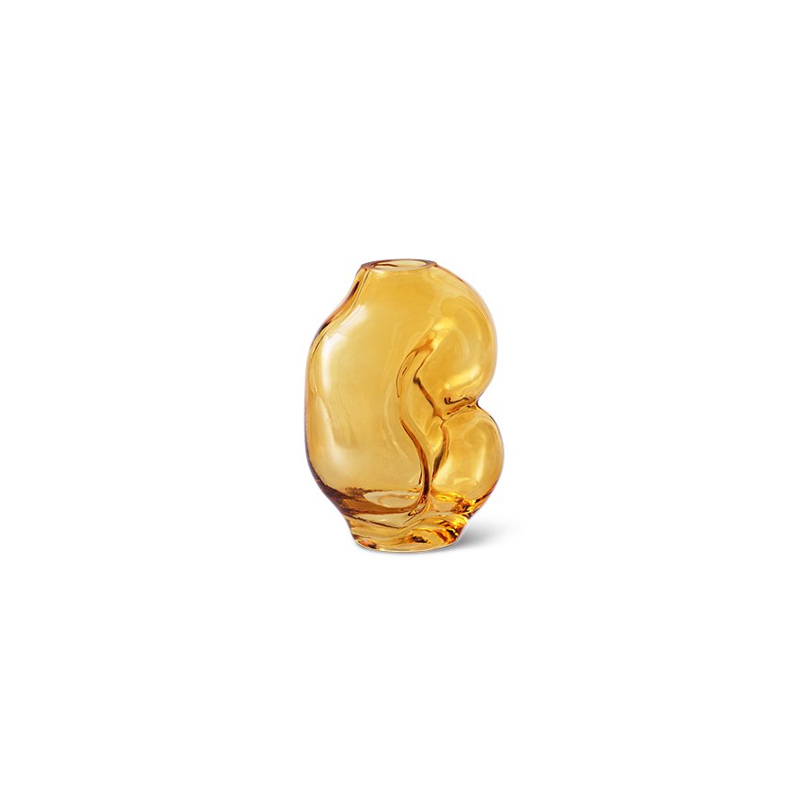 Gleam glass small vase, amber