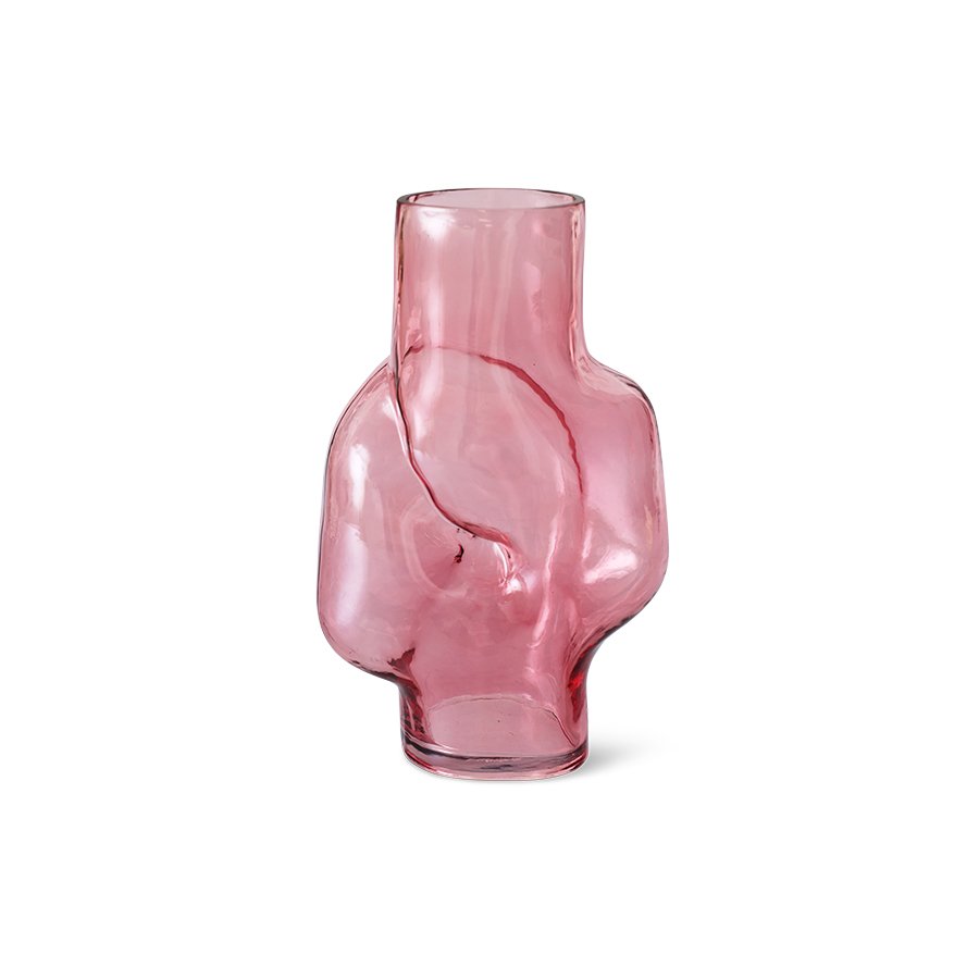 Gleam glass high vase, rose
