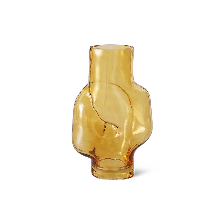 Gleam glass high vase, amber