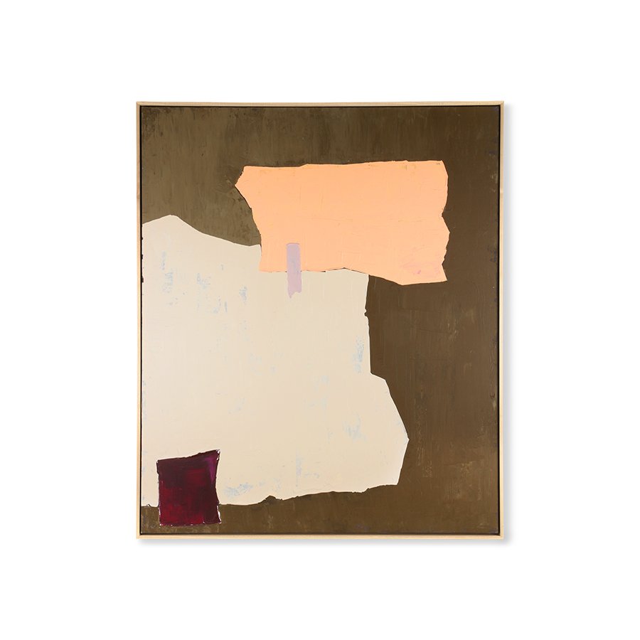 Abstract painting mustard/nude 100x120cm