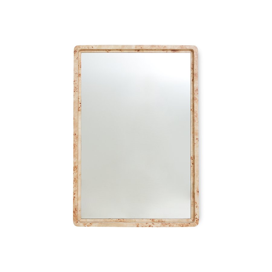 Burl wooden mirror