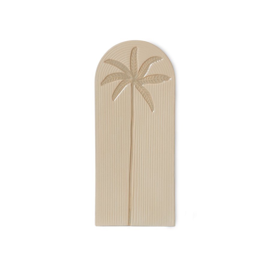 Stoneware wall tile palm