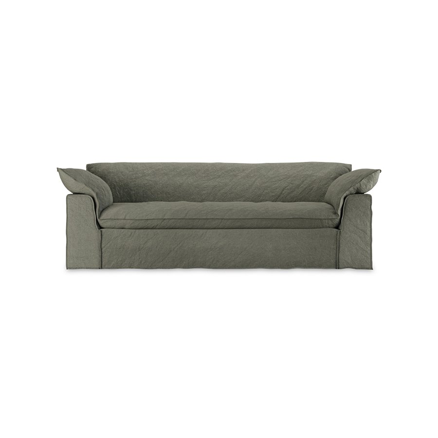 Nomad couch: 244cm, linen, army green