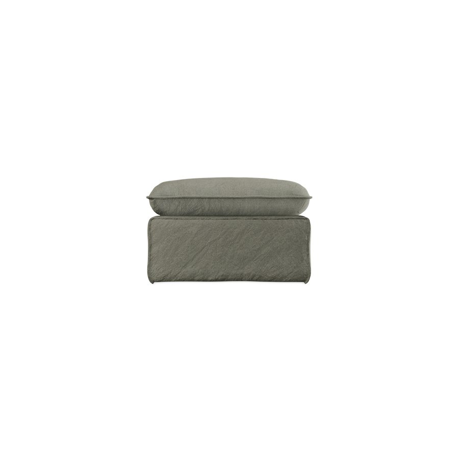 Nomad couch: hocker, linen, army green