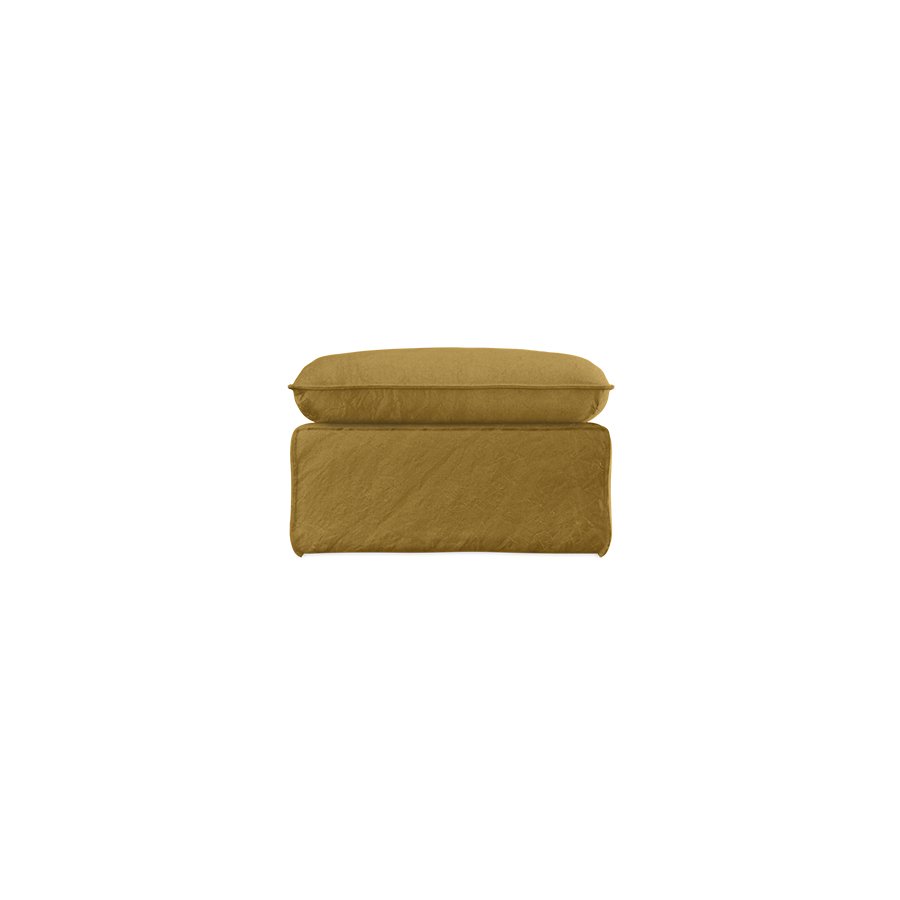 Nomad couch: hocker, linen, burnt ochre