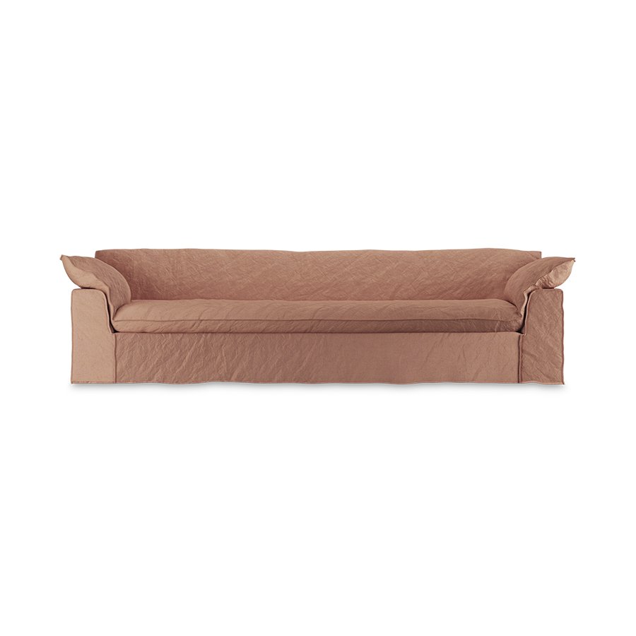 Nomad couch: 305cm, linen, dusty rose