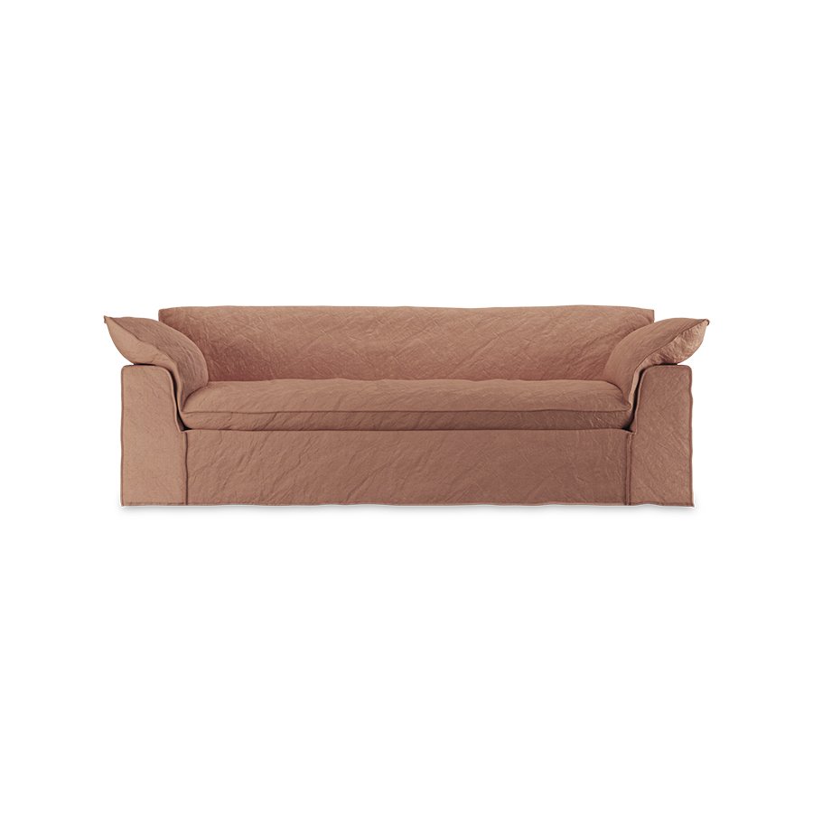 Nomad couch: 244cm, linen, dusty rose