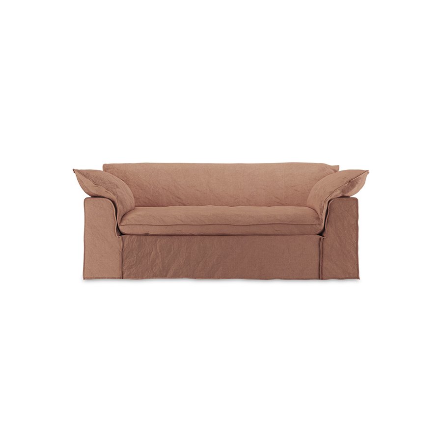 Nomad couch: 204cm, linen, dusty rose
