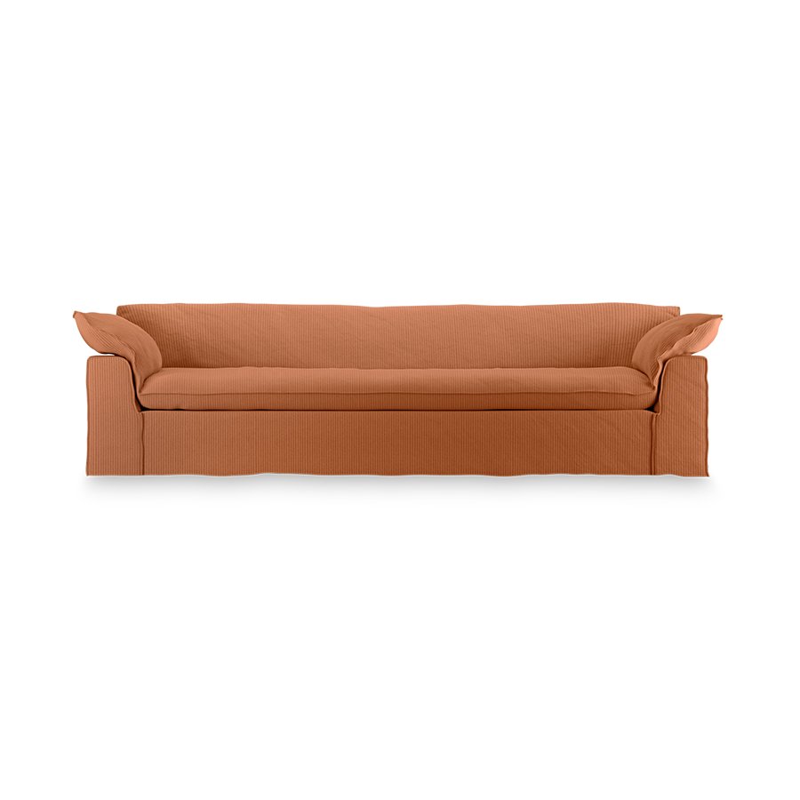 Nomad couch: 305cm, corduroy rib, dusty orange