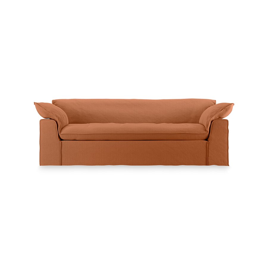 Nomad couch: 244cm, corduroy rib, dusty orange