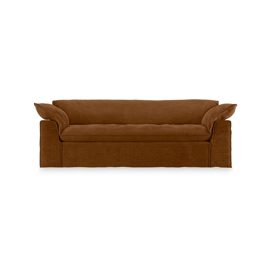Nomad couch: 244cm, royal velvet, caramel