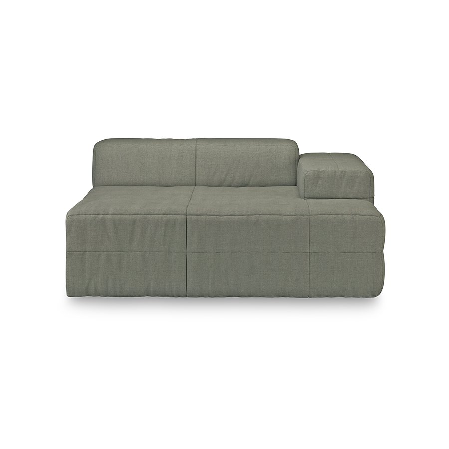 Brut sofa: element right divan, linen, army green