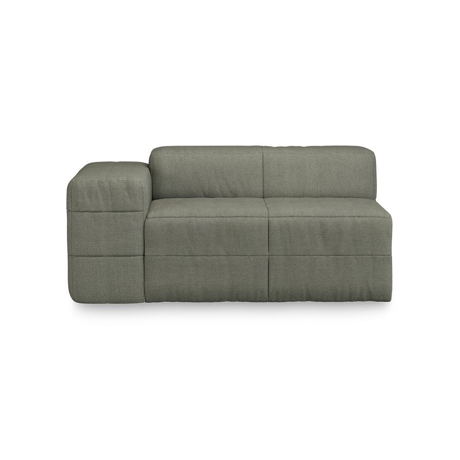 Brut sofa: element left, linen, army green