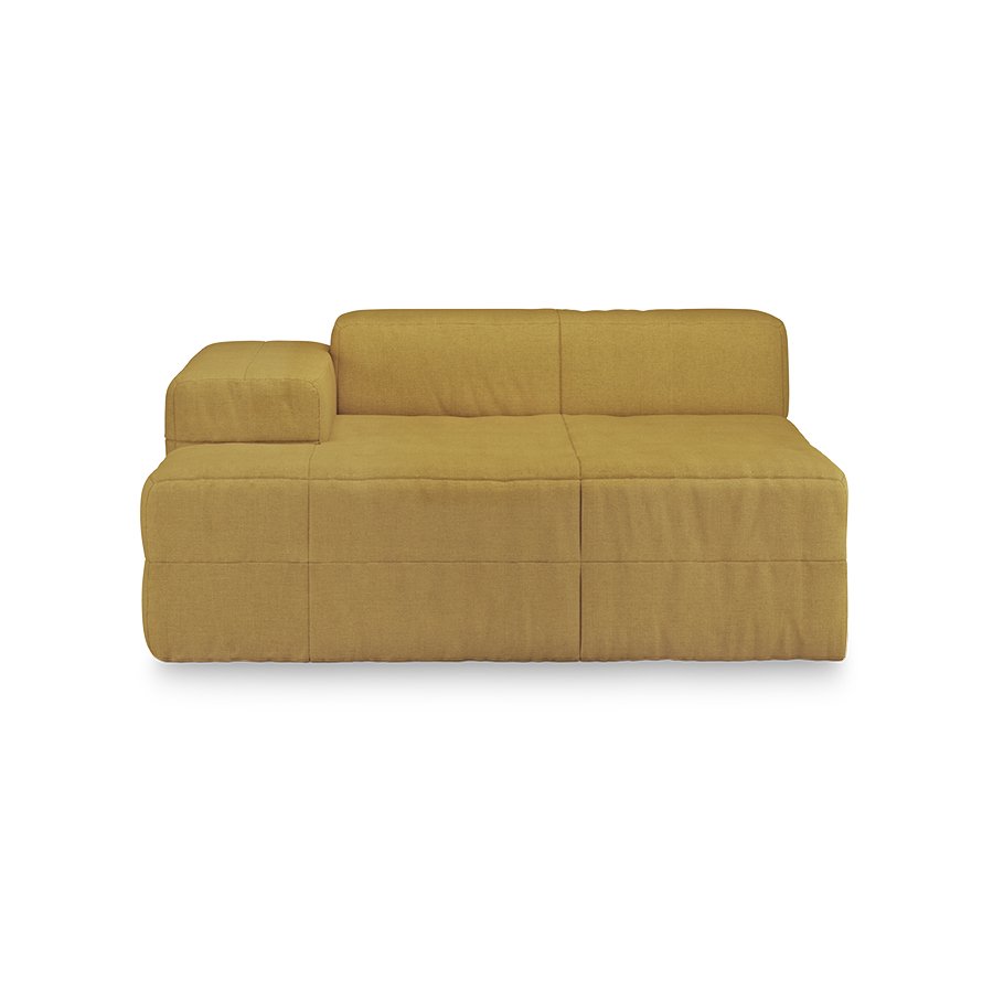 Brut sofa: element left divan, linen, burnt ochre