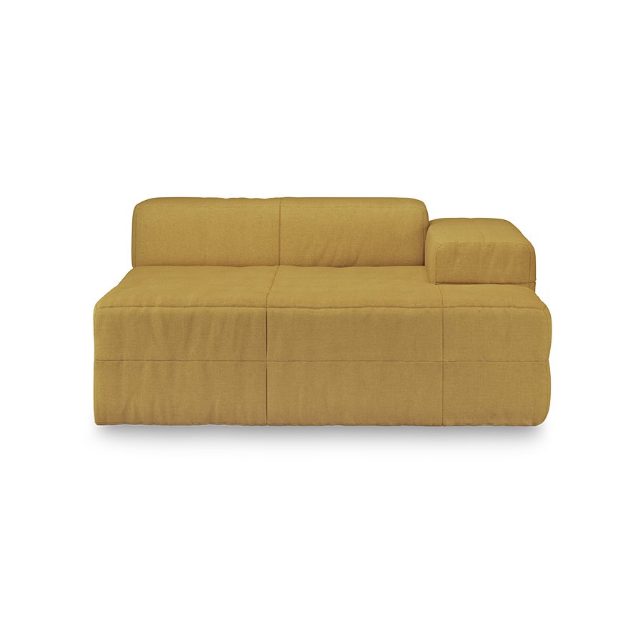Brut sofa: element right divan, linen, burnt ochre