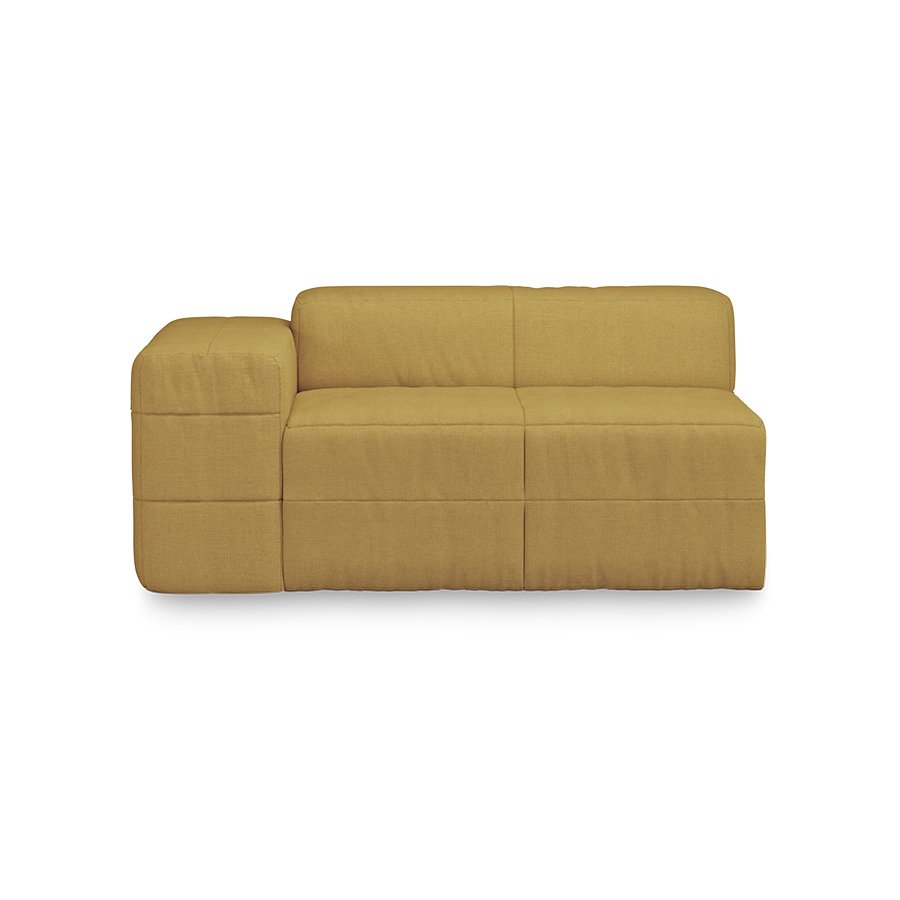 Brut sofa: element left, linen, burnt ochre