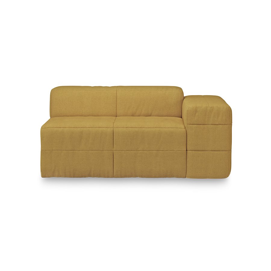 Brut sofa: element right, linen, burnt ochre