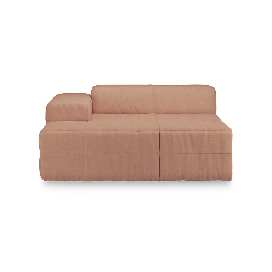 Brut sofa: element left divan, linen, dusty rose