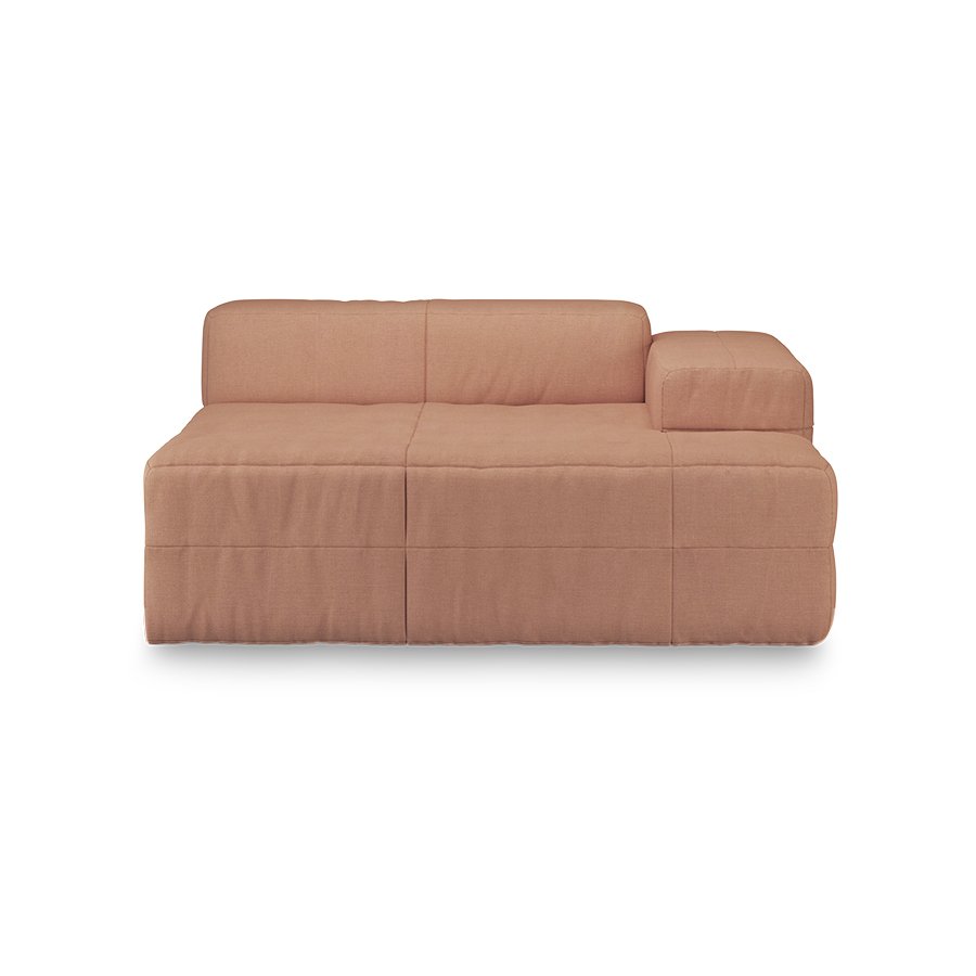 Brut sofa: element right divan, linen, dusty rose