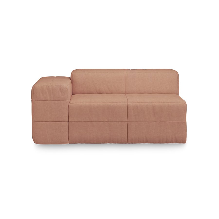 Brut sofa: element left, linen, dusty rose