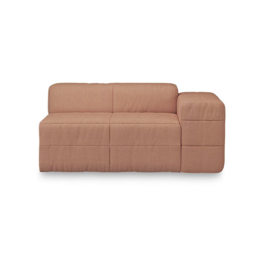 Brut sofa: element right, linen, dusty rose