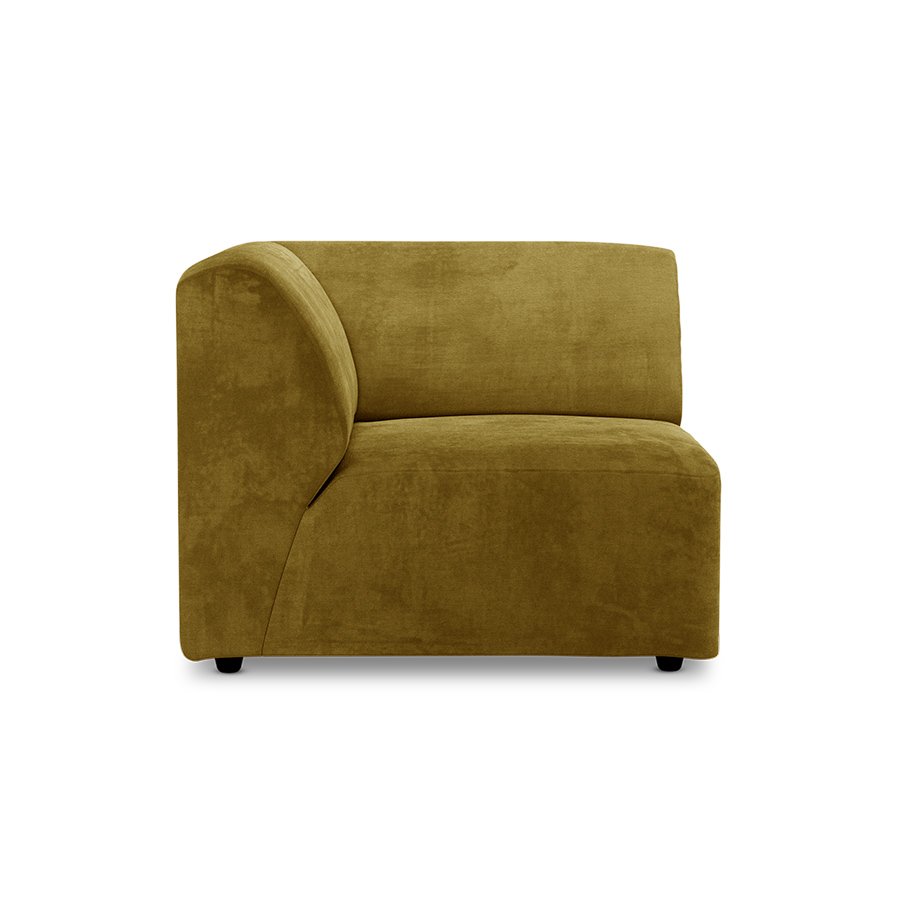 Jax couch: element left corner, royal velvet, olive