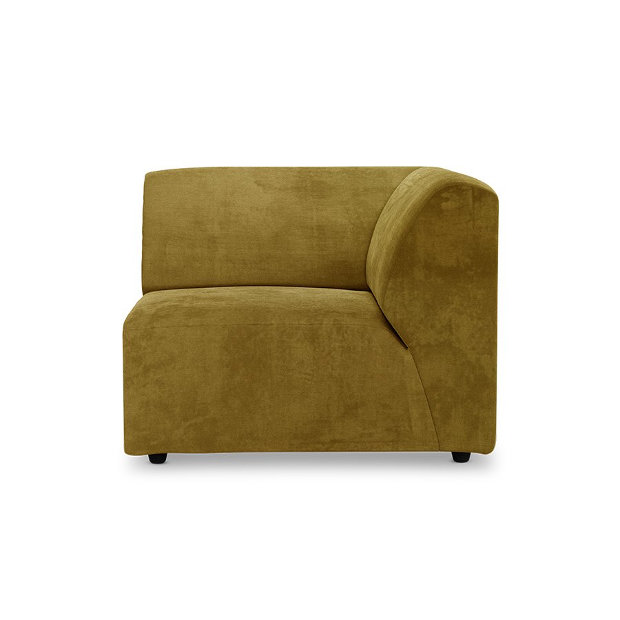 Jax couch: element right corner, royal velvet, olive