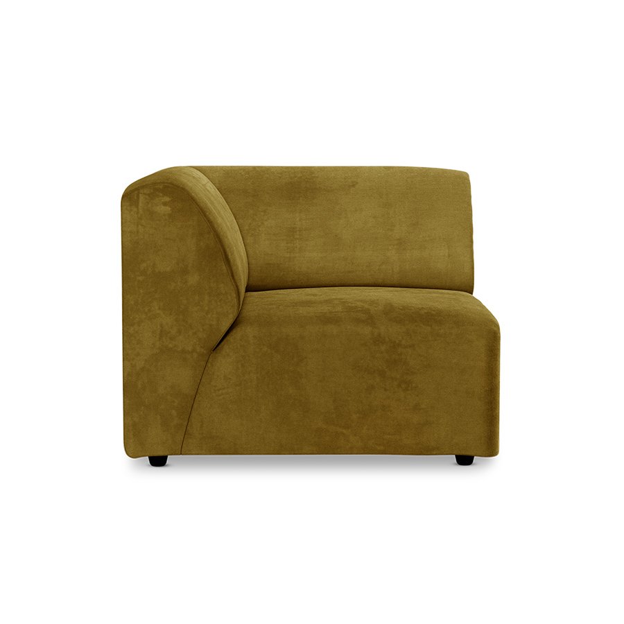 Jax couch: element left end, royal velvet, olive