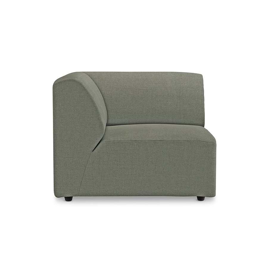 Jax couch: element left corner, linen, army green