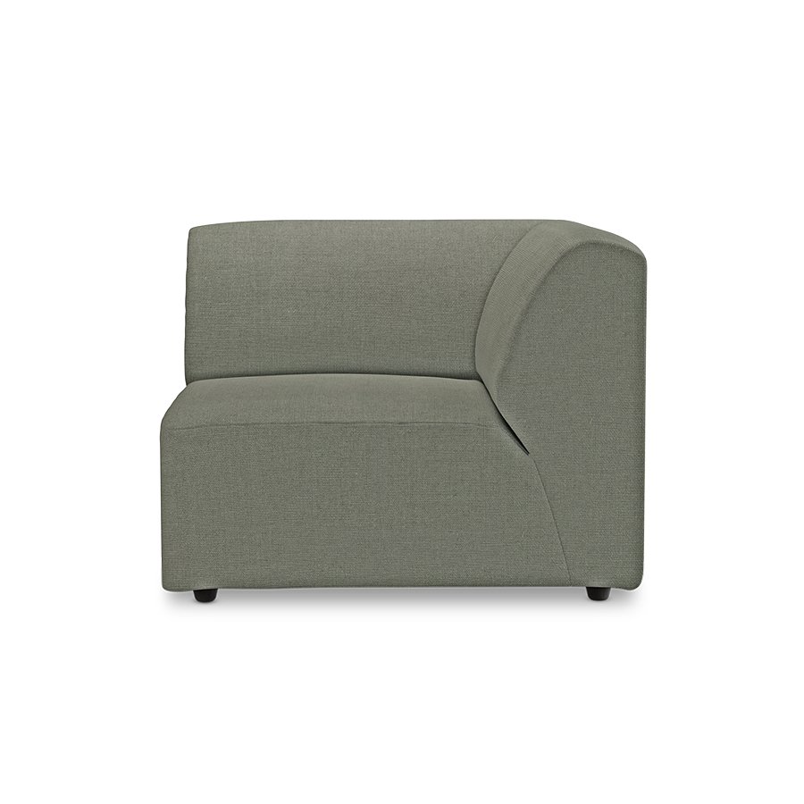 Jax couch: element right corner, linen, army green