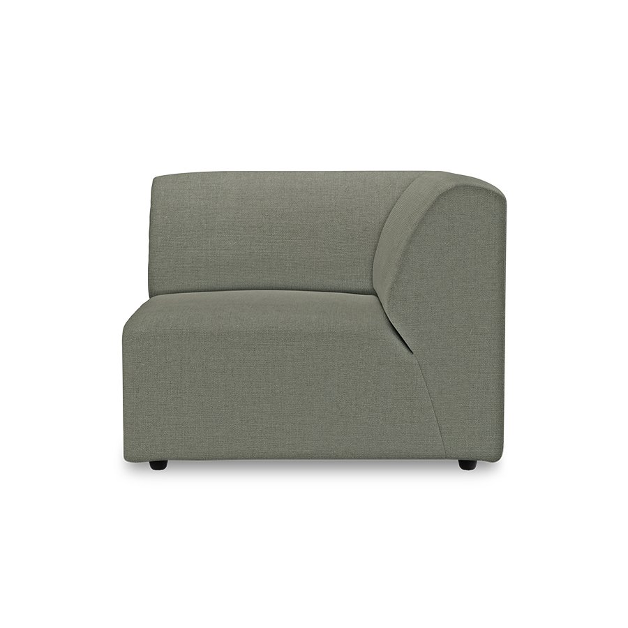 Jax couch: element right end, linen, army green